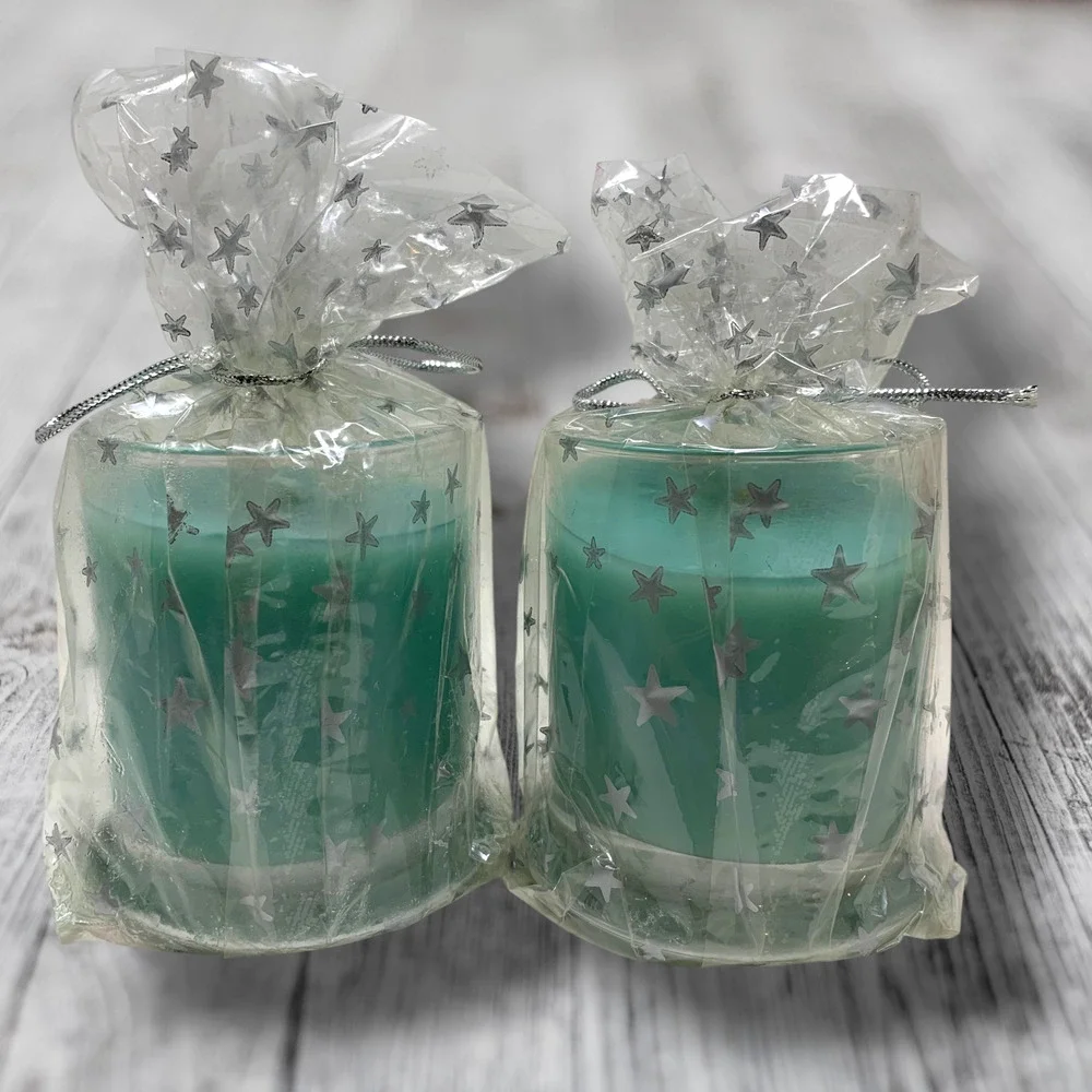 Vintage SCENTury Candles Rain Scent Jar Candle Lot 2 Muskogee Oklahoma USA NOS